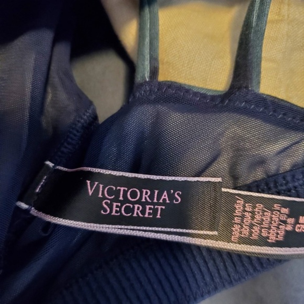Victoria's Secret Flow on‎ Point Sports Bra Medium Blue Green Strappy Lace Up - Picture 6 of 9